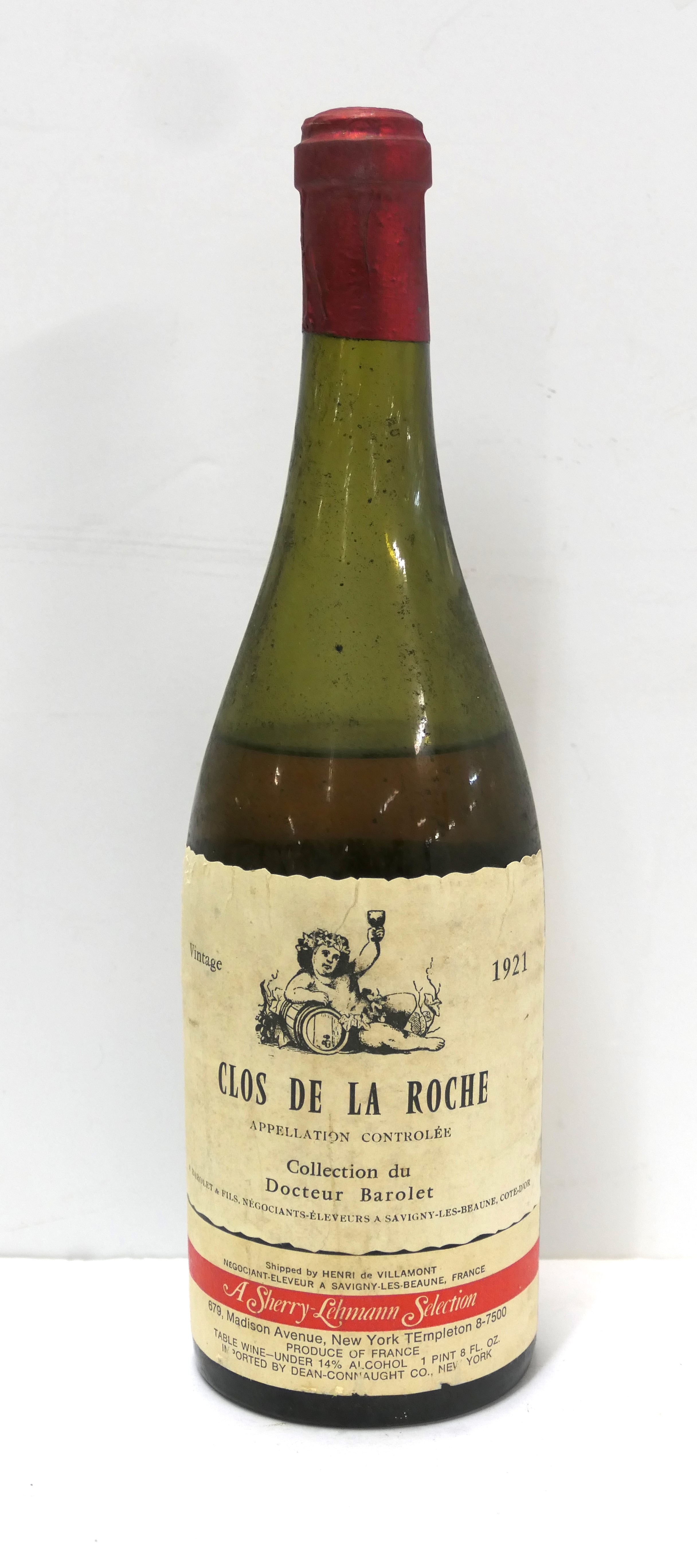 Lot Detail - Clos De La Roche Vintage 1921 - Collection du Docteur 