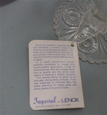 Imperial by Lenox Footed Compote Bowl and 6 Pieces of Kings Crown - 2 5 1/4 Glasses and 4 7 3/8 Plates with Ruby Red Trim  