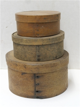 3 Shaker Pantry Boxes - Largest Measures 5 Tall 9 1/4 Across - Smallest Measures 2 3/4 Tall 6 1/2 Across