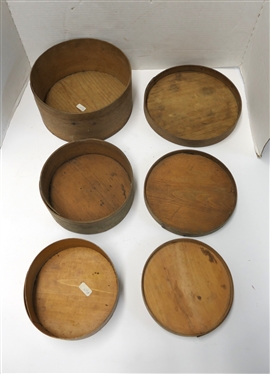 3 Shaker Pantry Boxes - Largest Measures 5 Tall 9 1/4 Across - Smallest Measures 2 3/4 Tall 6 1/2 Across