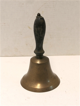 Antique Brass School Bell - Measures 8 Tall 