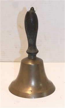 Antique Brass School Bell - Measures 8 Tall 