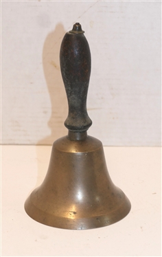 Antique Brass School Bell - Measures 8 Tall 