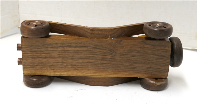 Hand Crafted Wooden Roadster Car - Measures 12 Long 4 1/2 Across
