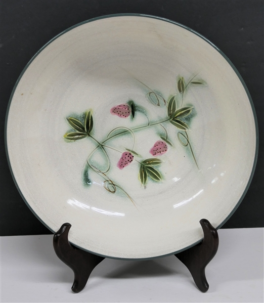 Fashion Tableware Designs by Momotaro - Ichigo Underglaze - Japanese Pottery Bowl  - Strawberry Motif - Bowl Measures 4" Tall 12 1/4" Across