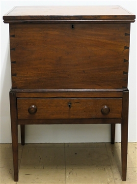 19th Century Southern Virginia Walnut Sugar Chest From Betts - Sublett House N. Main St. Danville, VA 