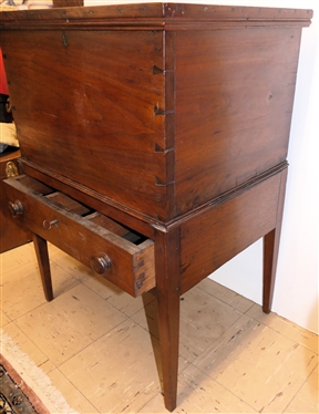 19th Century Southern Virginia Walnut Sugar Chest From Betts - Sublett House N. Main St. Danville, VA 