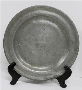 3 Pieces of 19th Century Pewter - 2 Hallmarked London 8 Plates and Small Oval Tray - Stamped on Back - Measures 9 by 5 