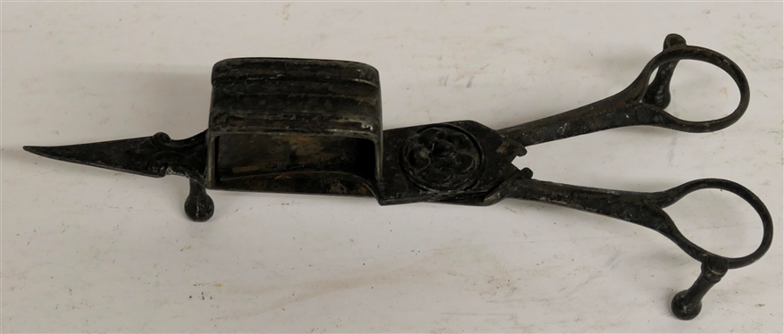 19th Century Candle Snuff / Scissors - Flower and Scroll Details - Measures 6 1/2 Long 