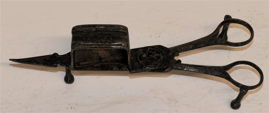 19th Century Candle Snuff / Scissors - Flower and Scroll Details - Measures 6 1/2 Long 