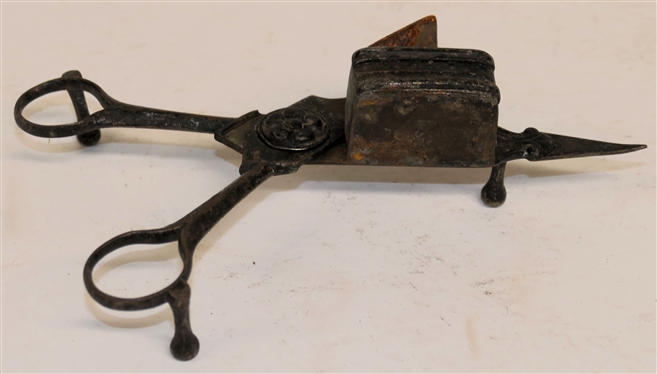 19th Century Candle Snuff / Scissors - Flower and Scroll Details - Measures 6 1/2 Long 