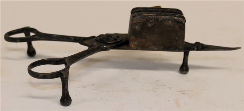 19th Century Candle Snuff / Scissors - Flower and Scroll Details - Measures 6 1/2 Long 