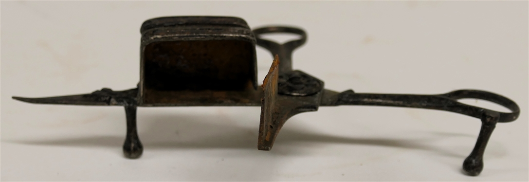 19th Century Candle Snuff / Scissors - Flower and Scroll Details - Measures 6 1/2 Long 