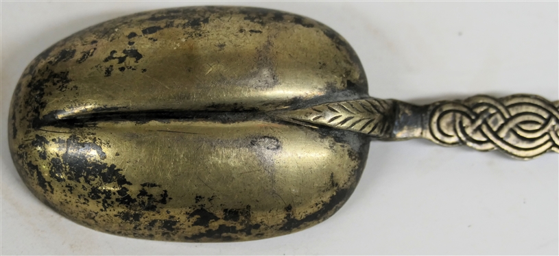 Cornelius Saunders & Frank Shepherd 1898 Sterling Silver Hallmarked Spoon - Heavily Decorated Bowl and Handle, Rogers A1 Crumber, and 2 Rogers Silverplate Nut Picks - Sterling Silver Spoon Weighs...