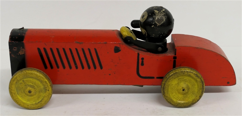1930''s Speedy Felix By Nifty Toys -  Geo. Borgfeldt & Co. NY - Speedy the Cat Wooden Pull Toy - Wood Wheels - Cat Moves Up and Down - Original Label on Bottom and Copyright On Rear -  Car...