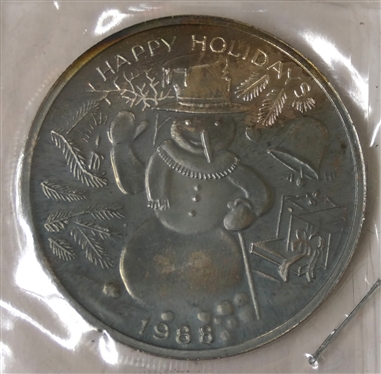1988 Happy Holidays .999 Fine Silver 1 Ounce Bullion Round