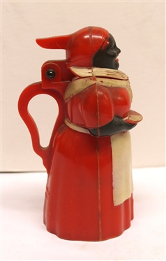 Aunt Jemima Celluloid Syrup Pitcher- F&F Mold Works - Dayton, Ohio - Measures 5 1/2 Tall Some Paint Loss on Plate and Slight Paint Chips on Scarf - Otherwise in Good Condition 