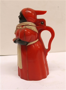 Aunt Jemima Celluloid Syrup Pitcher- F&F Mold Works - Dayton, Ohio - Measures 5 1/2 Tall Some Paint Loss on Plate and Slight Paint Chips on Scarf - Otherwise in Good Condition 
