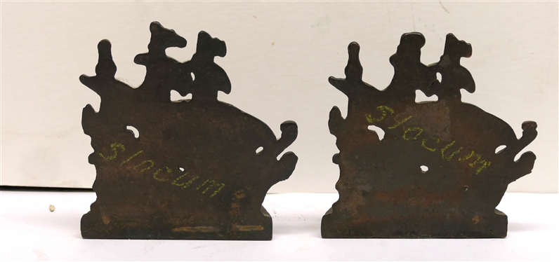 Pair of Copper Sailing Ship Bookends - Measuring 5 Tall 