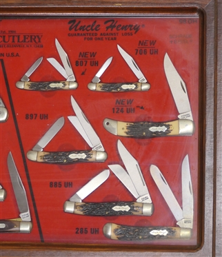Collection of Schrade Cutlery - Made in USA - The Old -Timer - Knives Like Grandads'' Uncle Henry - Guaranteed Against Loss For One Year - 14 Folding Pocket Knives in Original Fitted Display...