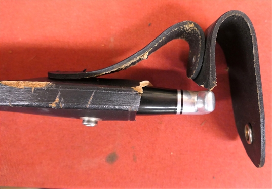BUCK 105 Fixed Blade Sheath Knife with Buck Leather Sheath - Knife Measures 9 Long - Sheath is Torn at Back - See Photo