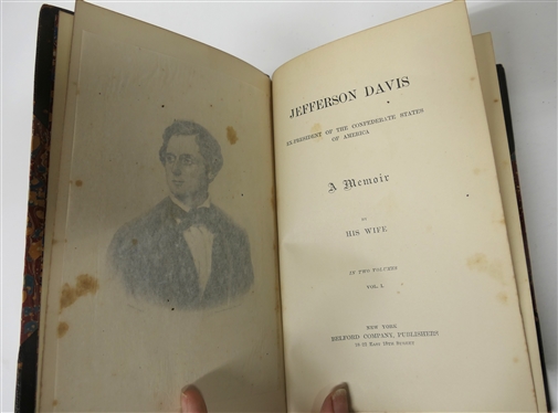 Jefferson Davis Ex - President of the Confederate States  A Memoir by His Wife in Two Volumes - Volumes I and II - Copyright by Varina Jefferson Davis 1890 - Belford Company Publishers - New York...