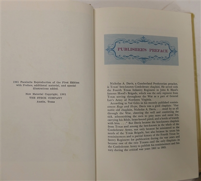 The Campaign from Texas to Maryland with the Battle of Fredericksburg by Rev. Nicholas A. Davis - Richmond 1963 - Hardcover Book Reproduced in 1961 by The Steck Company Austin, Texas and The...