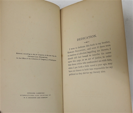 A Rebel''s Recollections by George Cary Eggleston - 1875 Hardcover Book - Published by Hurd and Houghton Cambridge: The Riverside Press - Red Cover with Embossed Decoration and Gold Lettering 