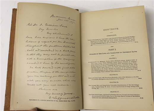 The Davis Memorial Volume: or our Dead President, Jefferson Davis, and the World''s Tribute To His Memory by J. Wm. Jones, D.D. -1890 Leather Bound Book with Marbleized End Pages - Published by...