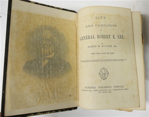 2 Copies of Life and Campaigns of General Robert E. Lee by James B. McCabe, Jr. - 2 Hard Cover Books - Leather Bound 1866 - With Maps and Steel Engravings and Brown Cover 1870 - in Rougher Condition