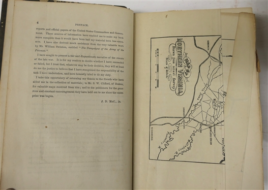 2 Copies of Life and Campaigns of General Robert E. Lee by James B. McCabe, Jr. - 2 Hard Cover Books - Leather Bound 1866 - With Maps and Steel Engravings and Brown Cover 1870 - in Rougher Condition