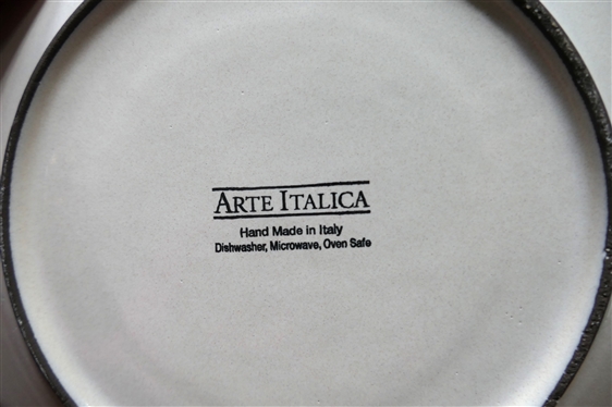6 - 3 Piece Place Settings of Arte Italica Blue and White Dinnerware - Burano Dinner Plate, Burano Mug, and Merletto Salad Plate - 18 Pieces Total 