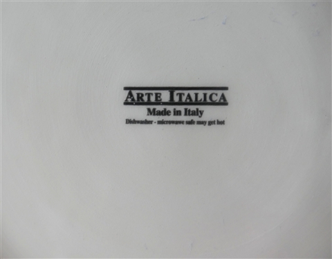 6 - 3 Piece Place Settings of Arte Italica Blue and White Dinnerware - Burano Dinner Plate, Burano Mug, and Merletto Salad Plate - 18 Pieces Total 