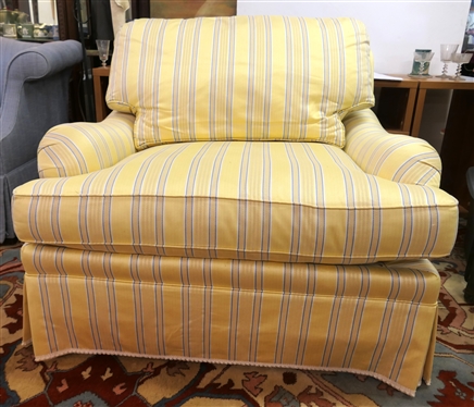 Yellow and Blue Striped Chair and A Half - Custom Made by Barnes Custom Upholstery - High Point, NC - Very Clean and Comfortable - Chair is 31 Tall 39 Wide 36 Deep 
