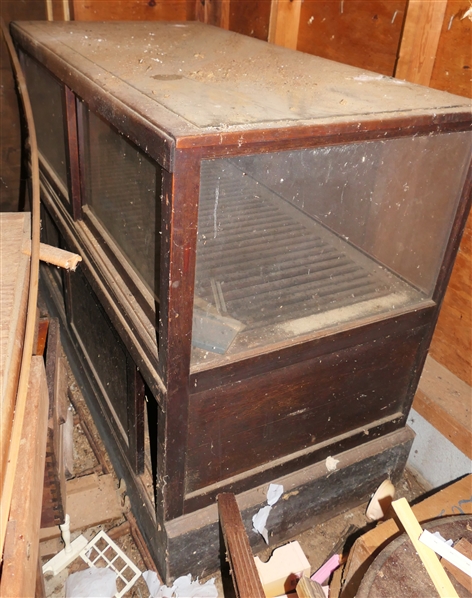 Country Store Display Case with Oak Slat Bottom 