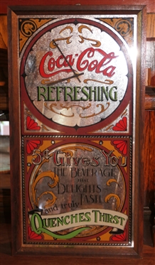 Mirrored Coca Cola Clock - Coke Advertisement