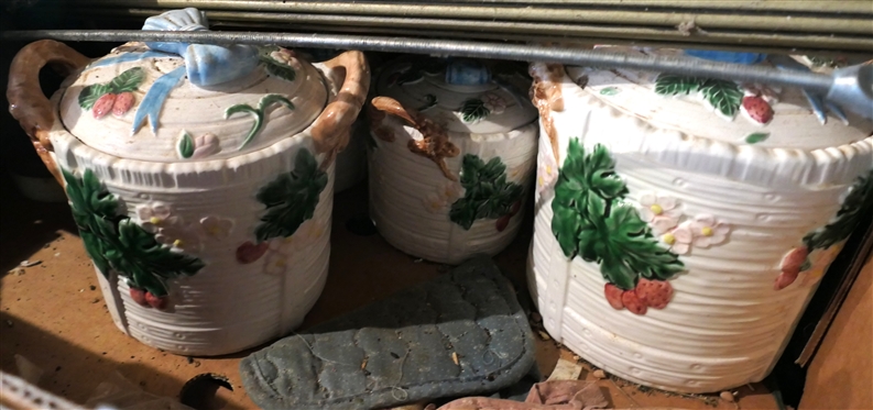 Ceramic Canister Set with Bows and Berries