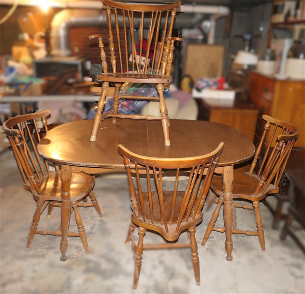 Maple Dining Table and Windsor Chairs 