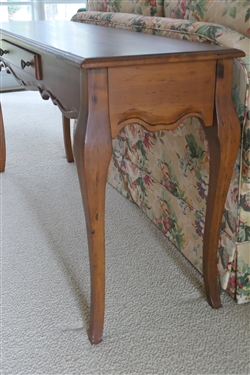 Habersham Plantation Pine Sofa Table with Dovetailed Drawer - Scalloped Apron - Table Measures 28 1/2 Tall 55 by 16