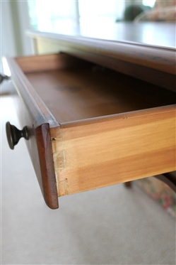 Habersham Plantation Pine Sofa Table with Dovetailed Drawer - Scalloped Apron - Table Measures 28 1/2 Tall 55 by 16