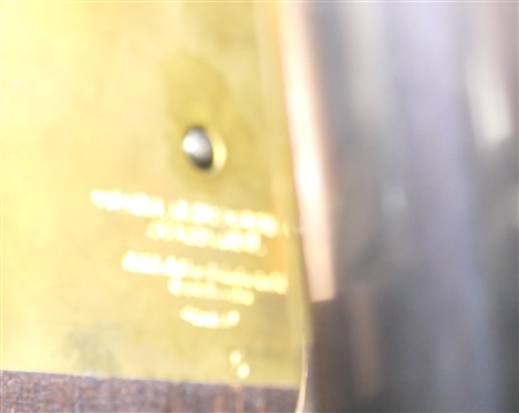 Colonial Manufacturing Co. Michigan - Tall Case / Grandfather Clock - German Movement- Chiming - with Visible Chimes - Gold and White Embossed Dial with Brass Cherubs Ormolu on Corners - Case with...