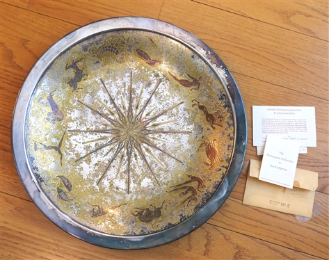 The Damascene Collection by Reed & Barton - Hand Crafted Limited Edition Damascene Silver  Platter - Number 660 of 1500 - Platter Measures 16 1/2" Across