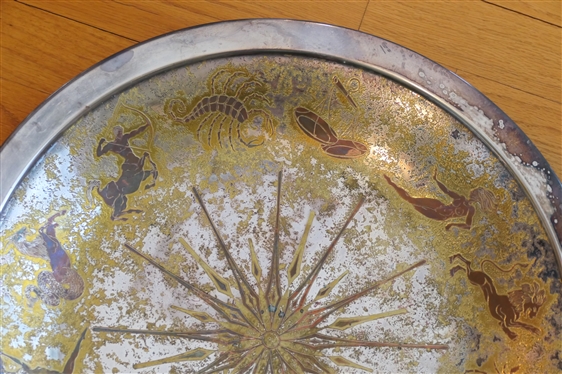 The Damascene Collection by Reed & Barton - Hand Crafted Limited Edition Damascene Silver  Platter - Number 660 of 1500 - Platter Measures 16 1/2 Across