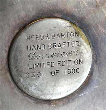 The Damascene Collection by Reed & Barton - Hand Crafted Limited Edition Damascene Silver  Platter - Number 660 of 1500 - Platter Measures 16 1/2 Across