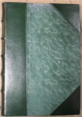 12 Beautiful Leather Bound Volumes of Oscar Wilde Patrons Edition Deluxe - Beautiful Green Leather Spines and Corners with Marbleized End Pages and Cover - 1923 Edition Printed in the United...