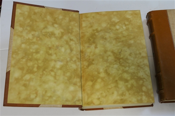 2 Tan Leather Bound Books  -July ''14 by Lidwig - 1929 - G.P. Putnam''s Sons - The Knickerbocker Press and Trader Horn by Horn and Lewis - Simon and Schuster MCMXXVII - Both with Leather Spines...