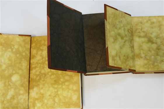 3 Leather Bound Books - Three Courses and A Dessert by Cruikshank with Fun Illustrations - 1881 - London : George Bell & Sons, ''Wisdom of the Ages by Gilbert - Garden City Publishing Company,...