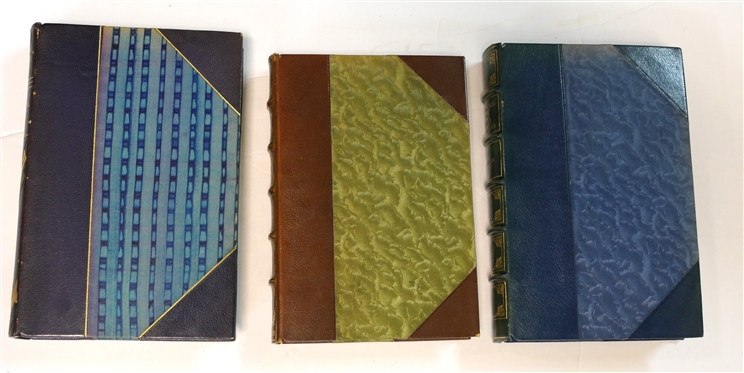 3 Leather Bound Books - A Sentimental Journey by Sterne 1937 - Horace Liverite, The Story of Confucius by Brown - 1927 David McKay Company, and Flowering of New England by Brooks - 1936 -...