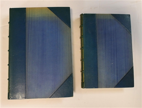 2 Blue Leather Bound Books - Six Years in the Malay Jungle by Wells - 1927 Garden City Publishing Company and Wagner As A Man and Artist by Newman  -1937 Garden City Publishing Company 