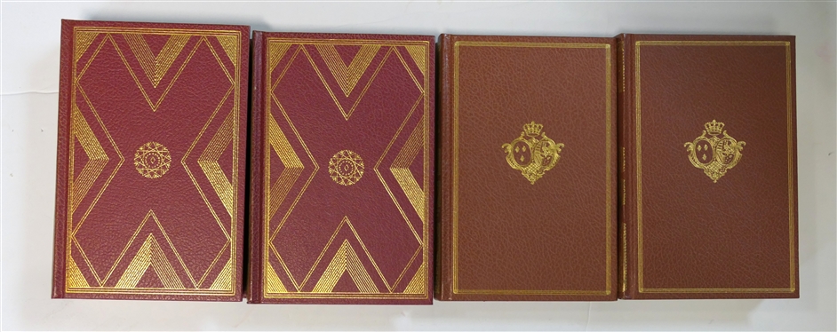 4 Red Hardcover International Collector''s Library Books- Red with Gold Lettering - The Agony and The Ecstasy Paradise Lost The Iliad and The Silver Chalice 